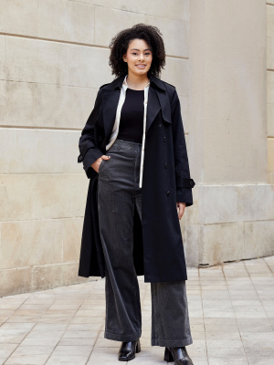 Uniqlo classic Trench Coat large size black color 2024 new.