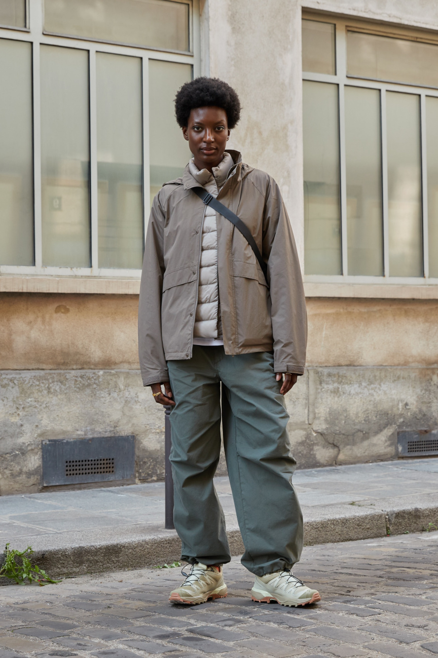 Check styling ideas for「Windproof Stand Collar Blouson