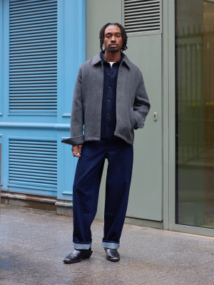 ounce anu. wool 100% check jacket ジャケット Single Collar Short Jacket | Herringbone | UNIQLO US