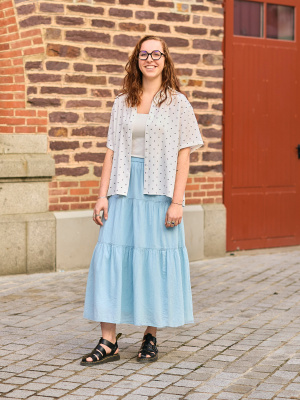 [LOW CLASSIC] / ☆ 24SS STITCH SHIRRING SKIRT / WHITE LOW CLASSIC] / ☆ 24SS STITCH SHIRRING SKIRT / WHITE (LOW