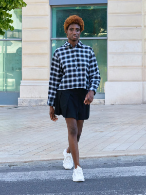 Flannel Boxy Cropped Shirt | Ombre Checked | UNIQLO US