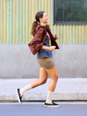 Cotton Blend Short Parka