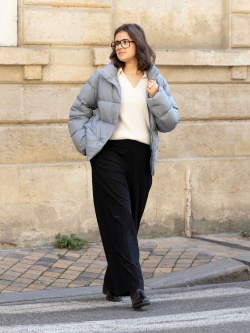 Washable Knit Ribbed Polo Sweater