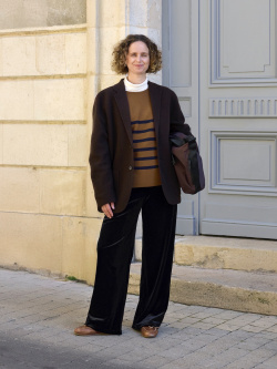 3D Knit Cotton Sweater | Striped