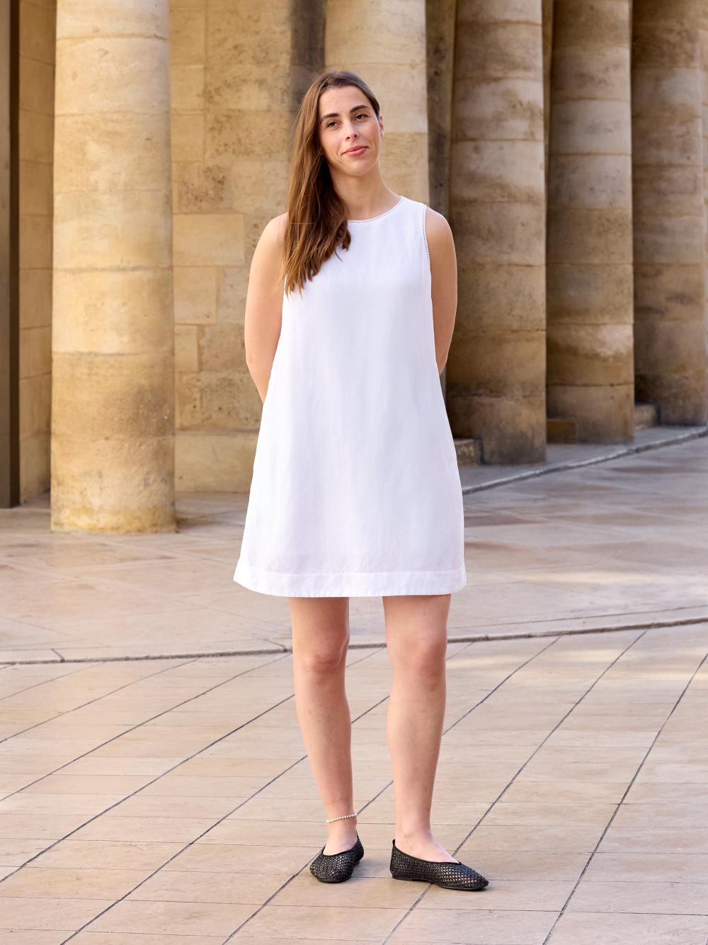 uniqlo linen blend sleeveless mini dress Uniqlo Linen Blend Sleeveless Mini Dress