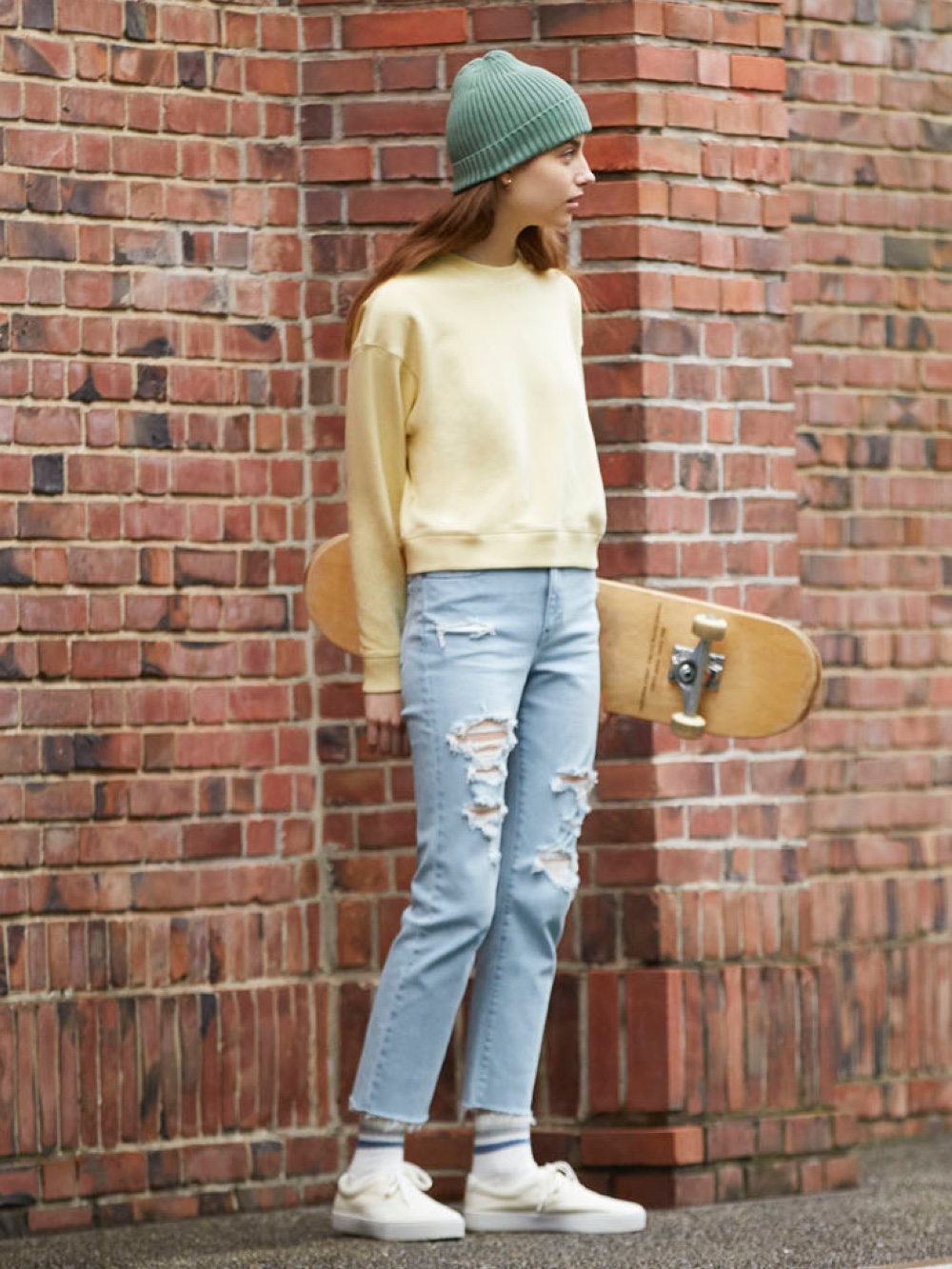 エアリズムマッピングクルーネックt 半袖 クロップドスウェットシャツ 長袖 セットアップ可能 を使った着こなし ユニクロ