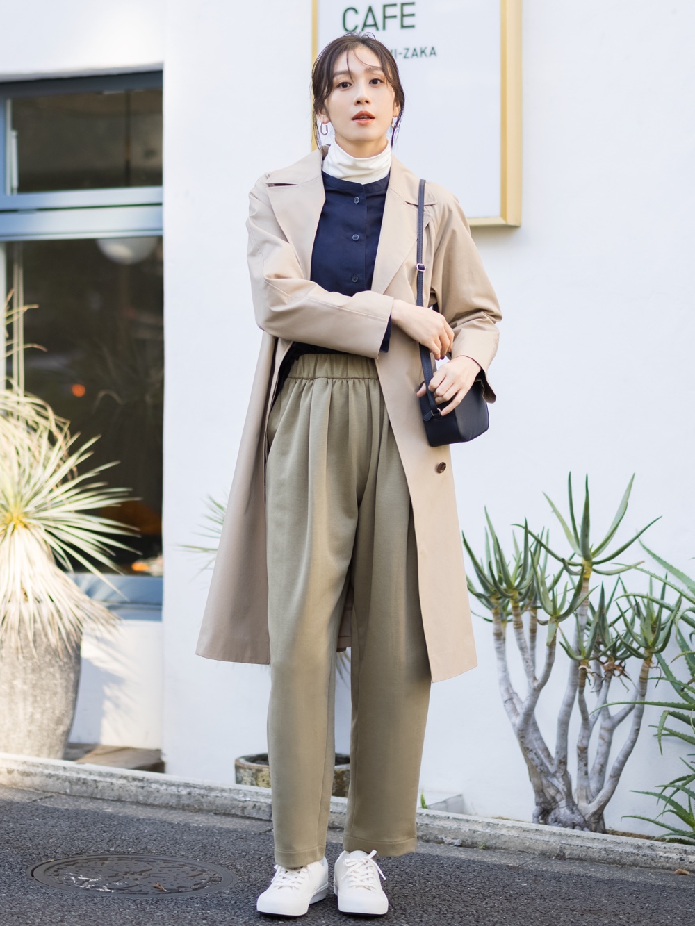 コットンaラインシャツワンピース 長袖 標準丈 111 121cm ヒートテックコットンタートルネックt 極暖 長袖 を使った着こなし ユニクロ