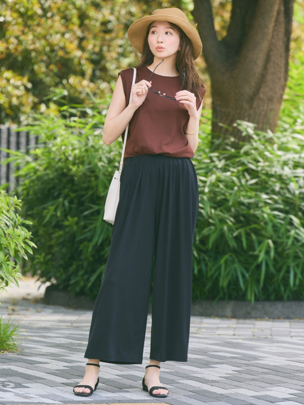 ギャザーワイドパンツ 丈標準59 61cm Women ユニクロ