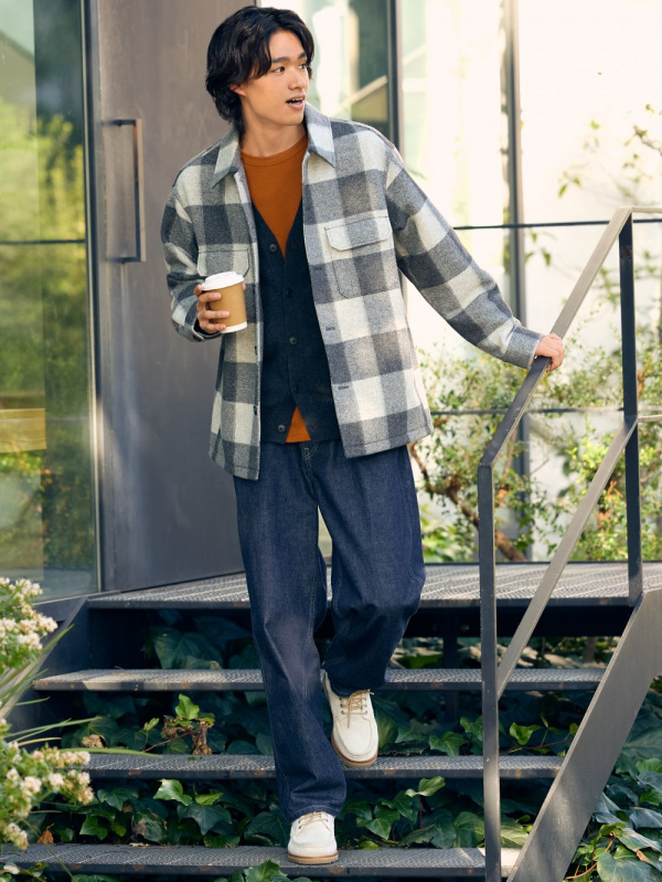 大割引 UNIQLO ユニクロ オーバーシャツジャケット チェック econet.bi