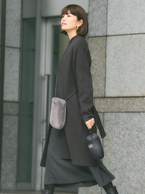 discount 76% Black L WOMEN FASHION Coats Basic Zara Long coat 