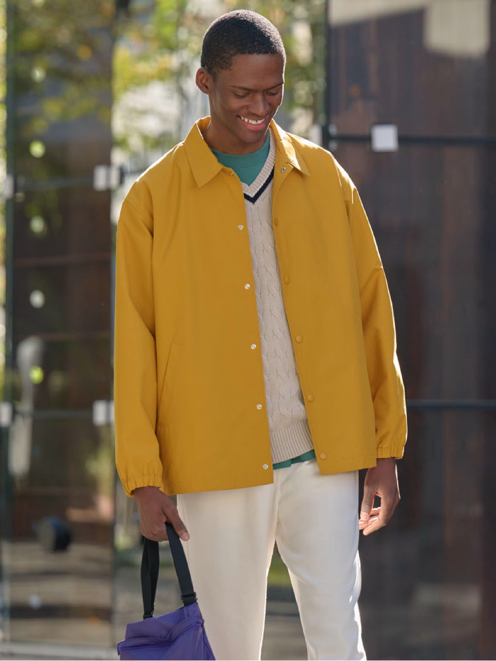 Uniqlo yellow cardigan sale