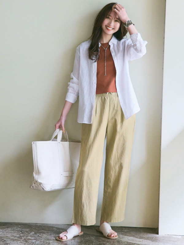 Linen Blend Easy Pants