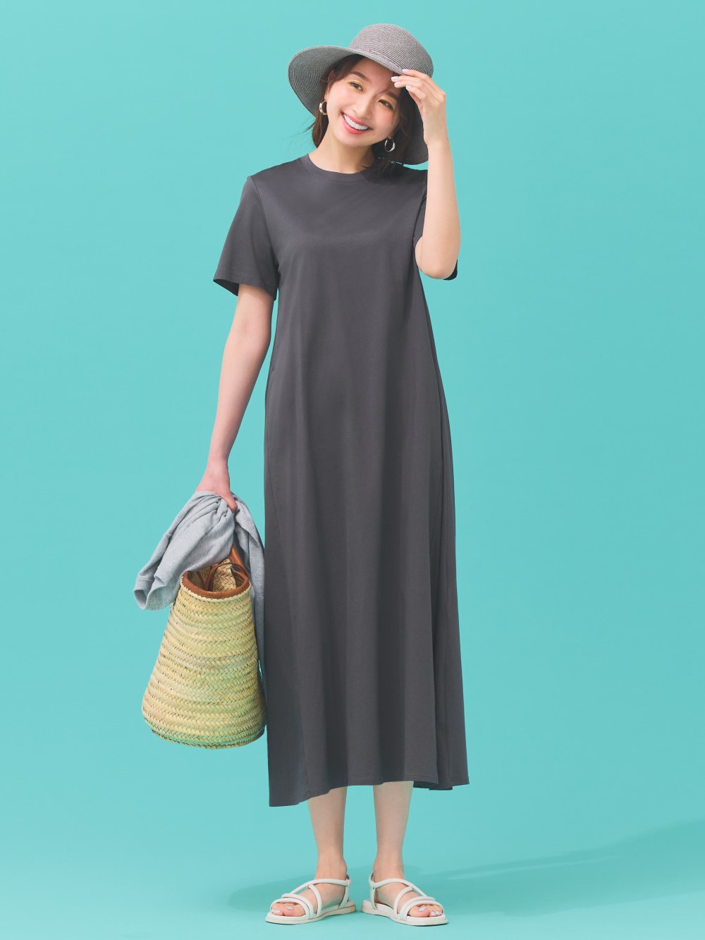 Shop Looks For Mercerised Cotton A Line Short Sleeve Dress Light V Neck 