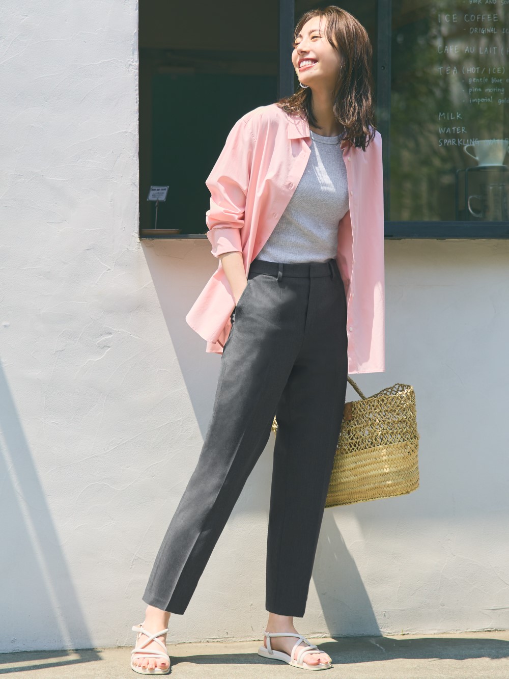 Shop looks for「Rayon Long Sleeve Blouse、Smart Ankle Pants (2-Way Stretch)」