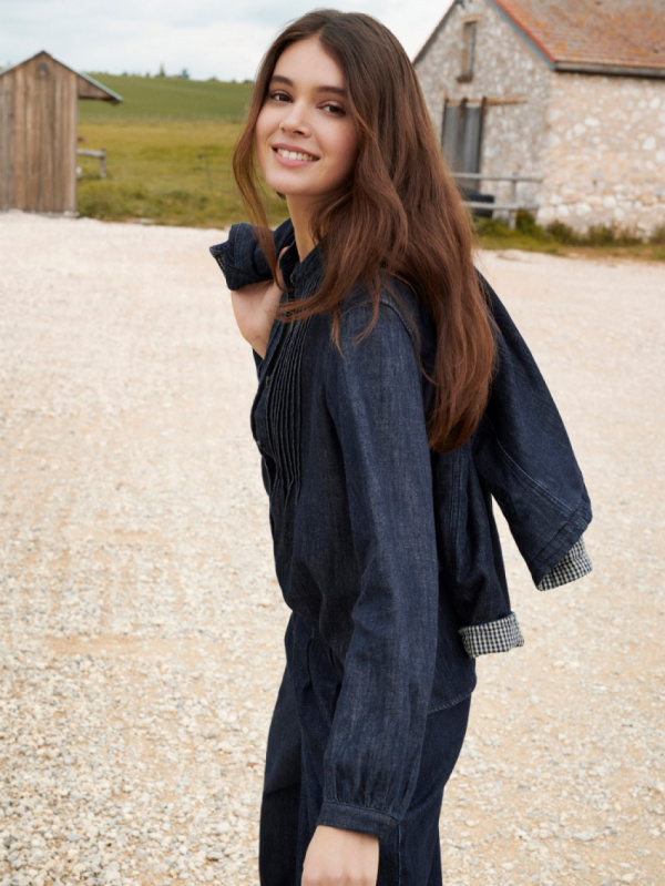 Shop looks for「Cotton Sheer Long-Sleeve Shirt、Denim Wide-Fit