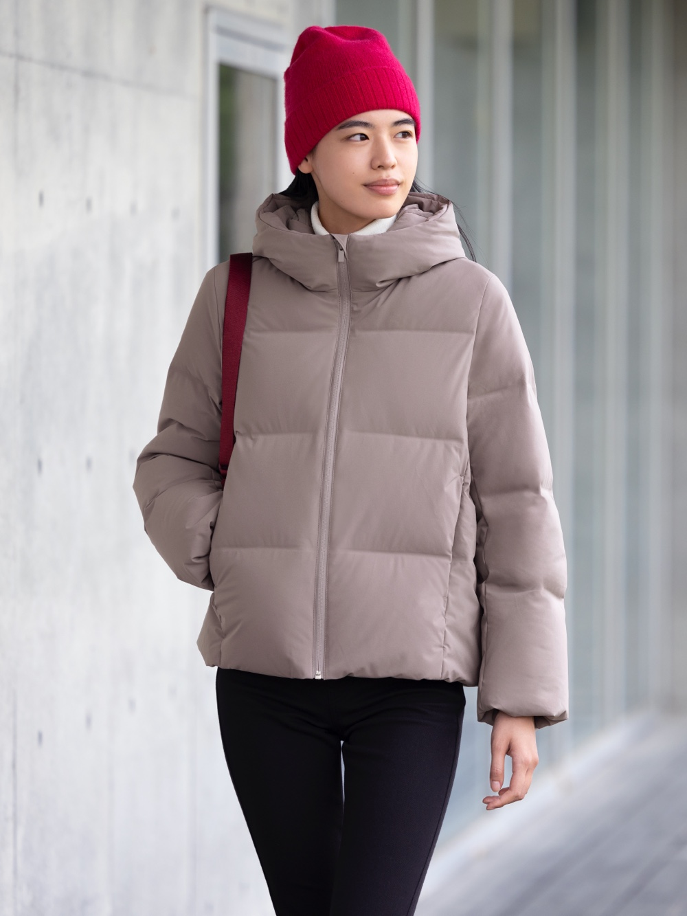 Uniqlo women double on sale face hooded coat