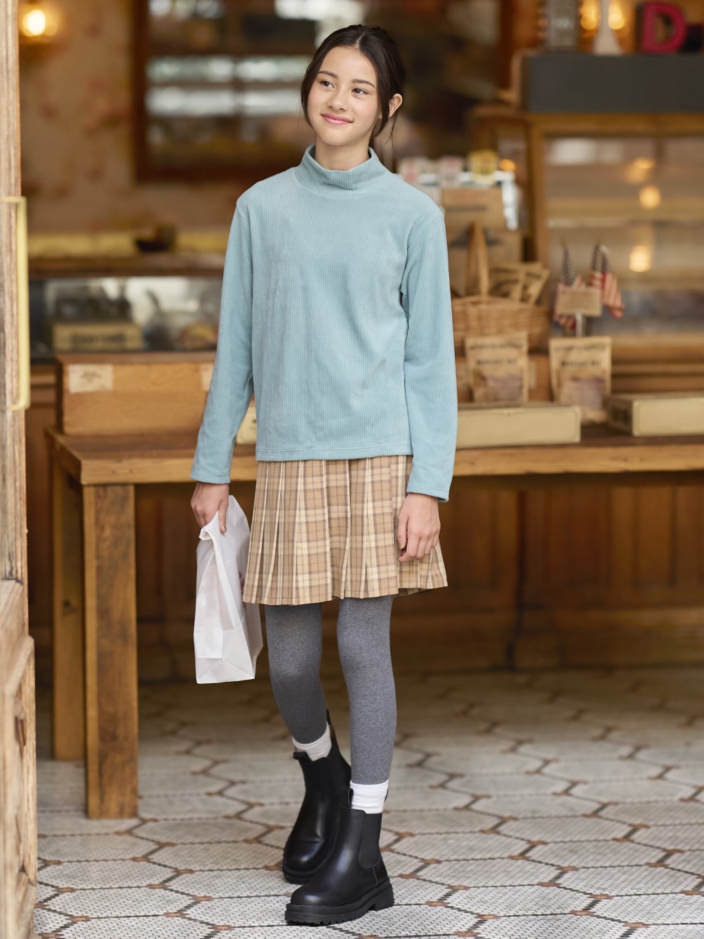 Shop looks for「KIDS Ribbed Fleece High Neck Long Sleeve Pullover