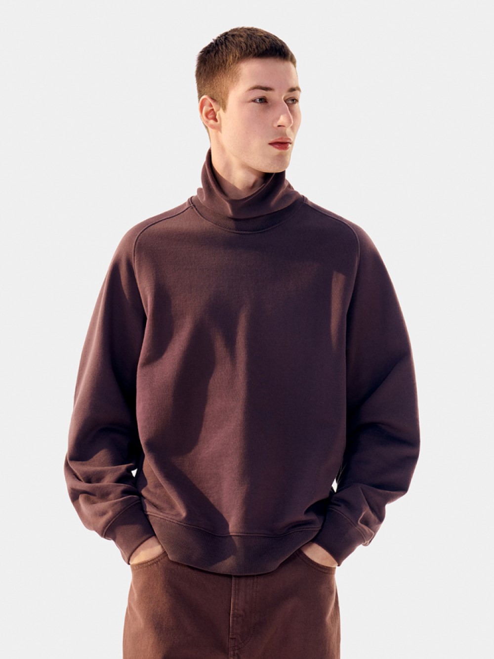 Sweat Turtleneck Long Sleeve Shirt