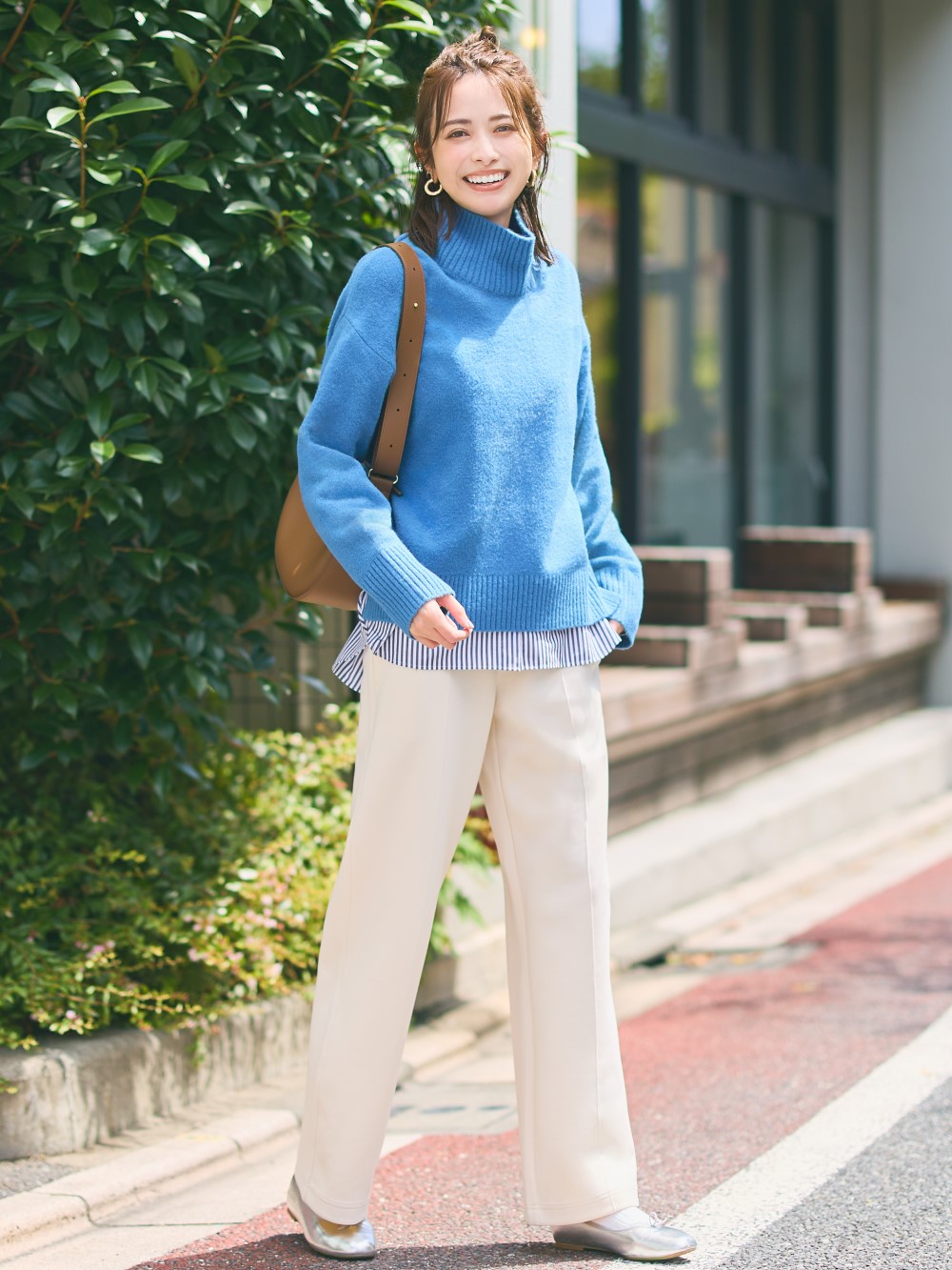 Check styling ideas for「Souffle Yarn High Neck Long-Sleeve