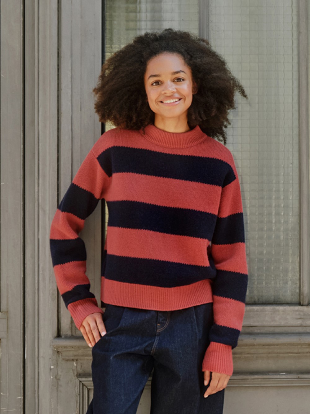 Women's Premium Lambswool Long-Sleeve Polo Sweater | Navy | XS | Uniqlo US