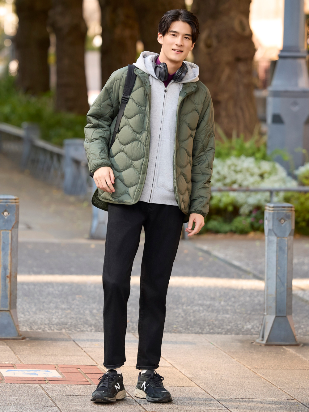 Uniqlo green down jacket sale