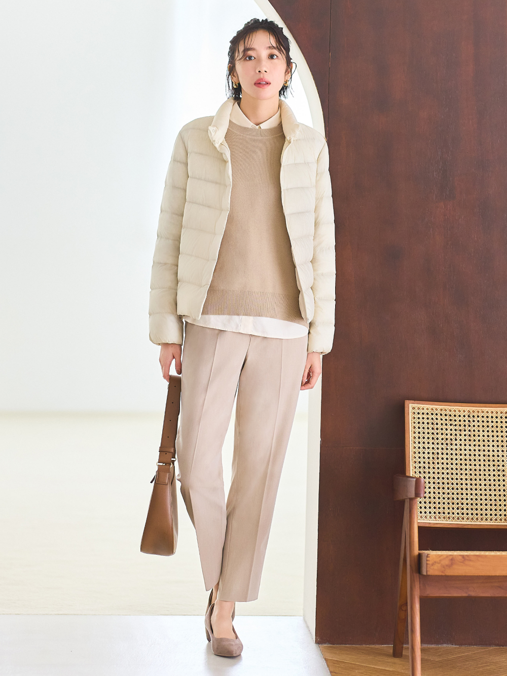 Shop looks for「KNITTED SHORT JACKET、SMART ANKLE PANTS (WOOL LIKE