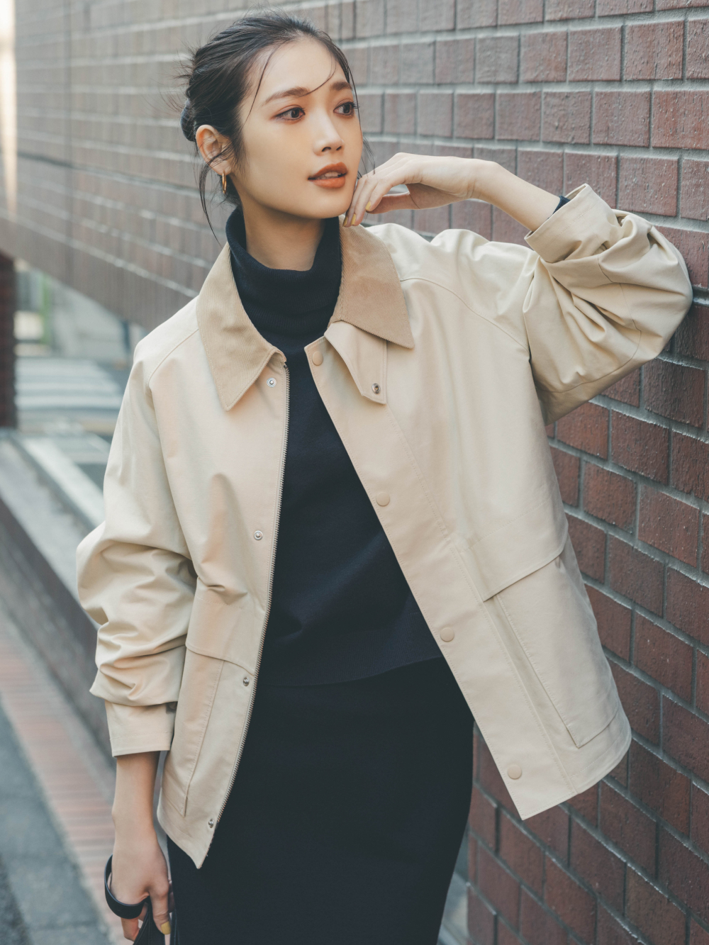 Check styling ideas for「PUFFTECH Blouson (Warm Padded)、Premium Lambswool  Mini Skirt」