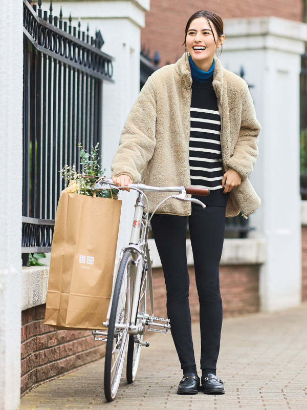 WOMEN'S FLUFFY YARN FLEECE FULL-ZIP JACKET