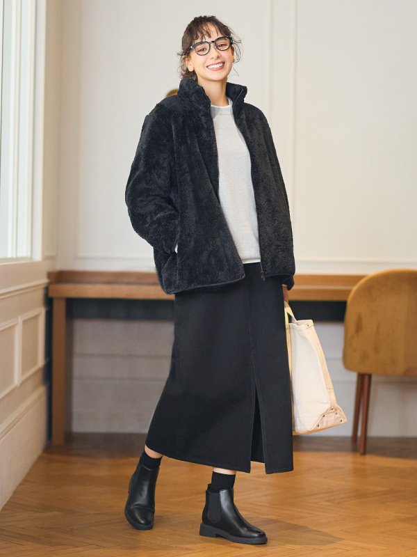 Uniqlo faux store fur coat