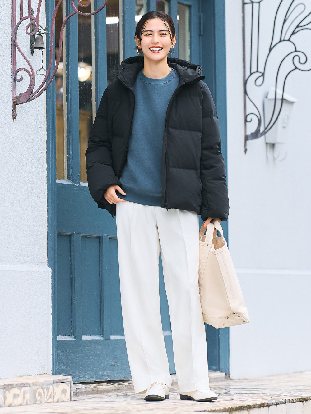 Shop looks for「BRUSHED TWILL LONG SLEEVE OVER SHIRT、PLEATED WIDE PANTS」