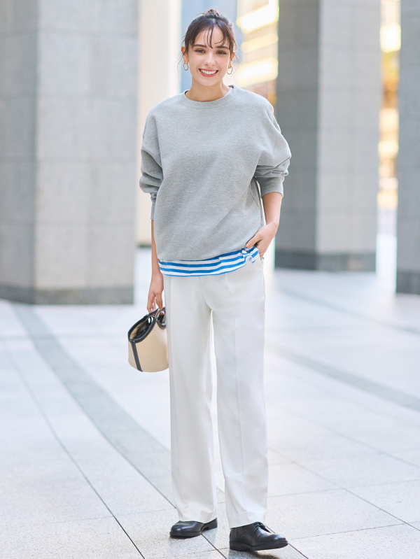 Shop Looks Forcrew Neck Long Sleeve Sweatshirt Uniqlo Ph