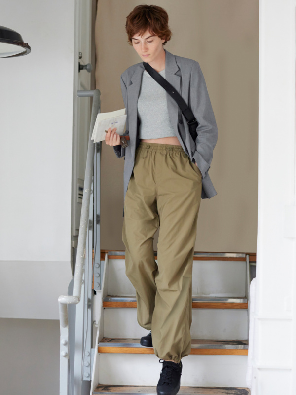 YOOTIKO Women's Fall Comfy Fuzzy Pants Elastic Waist Straight Wide