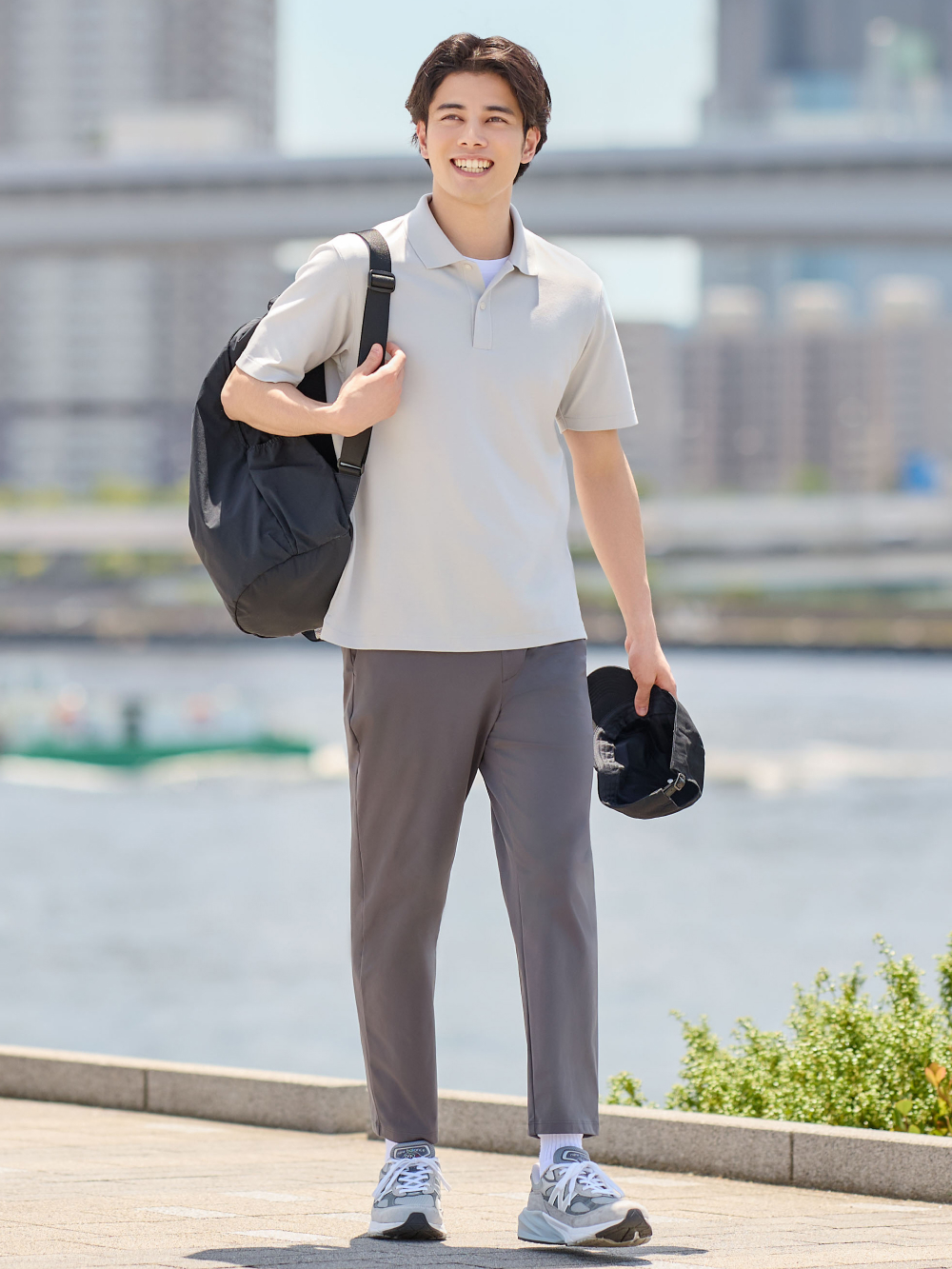 Shop Looks For「airism Cotton Pique Short Sleeve Polo Shirt、ultra Stretch Dry Ex Tapered Pants 4467