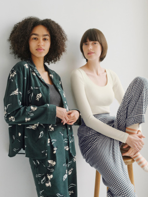 Women s Soft Flannel Pyjamas Flower UNIQLO UK