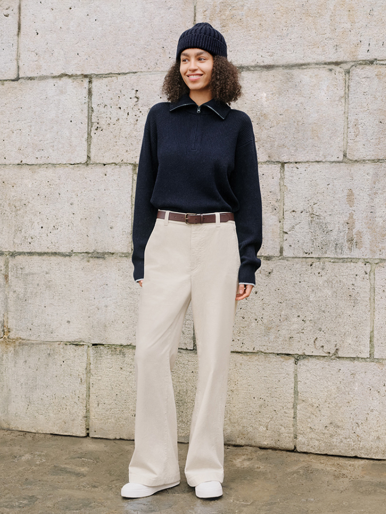 Shop looks for Corduroy Wide Pants Lambswool Half Zip Sweater UNIQLO US
