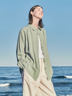 Linen Blend Oversized Shirt