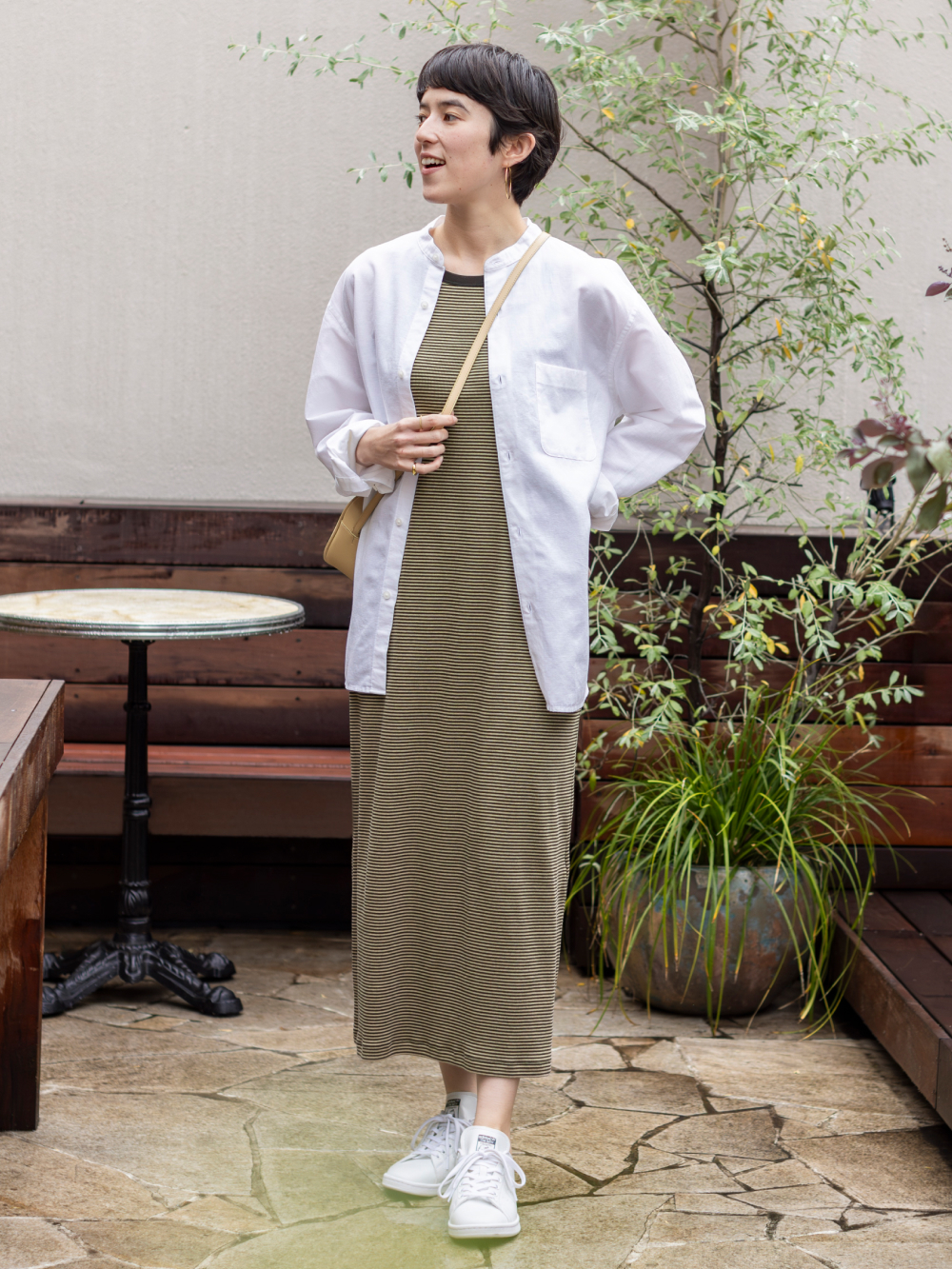 「FRENCH LINEN」リネンコットンスタンドシャツ