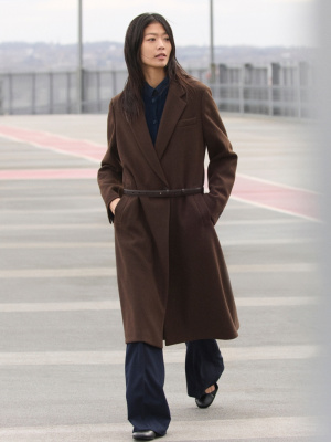 ユニクロUコーティングロングコート38ダークブラウンLサイズ 未使用UNIQLO U コーティングロングコート L 38 DARK BROWN