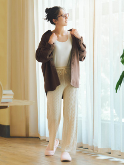 Washable Knit Cable Pants