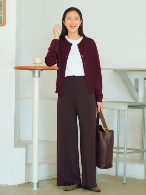 クレープジャージーストレートパンツ