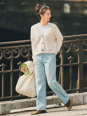 パンツ JW ANDERSON Woman Pants Beige TR0334PG1483 046 Beige Straight Leg Button Detail Trousers by JW Anderson on Sale
