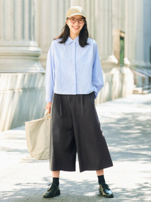 Cotton Cocoon Shirt | Striped | UNIQLO US