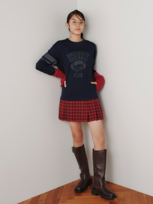 Pleated Mini Skort | Checked