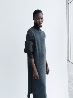 Merino Blend High Neck Cardigan