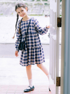 Checked Tiered Dress | UNIQLO US
