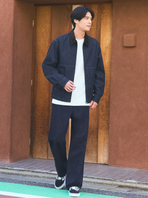 パンツ epa wide straight jeans\"BLK\" 25 epa wide straight jeans