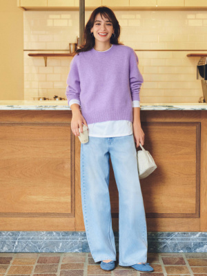 SOUFFLÉ YARN CREW NECK SWEATER