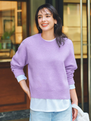 SOUFFLÉ YARN CREW NECK SWEATER