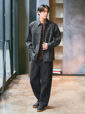 epa wide straight jeans\"BLK\"26インチ Teresa Wide Leg Jeans In Sure Stretch® Denim With Rhinestone