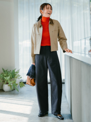 ユニクロ公式 | ジャージーバレルレッグパンツ